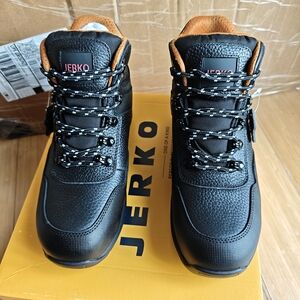 New Black Steel Toe Hiking Boots for unisex in size 7